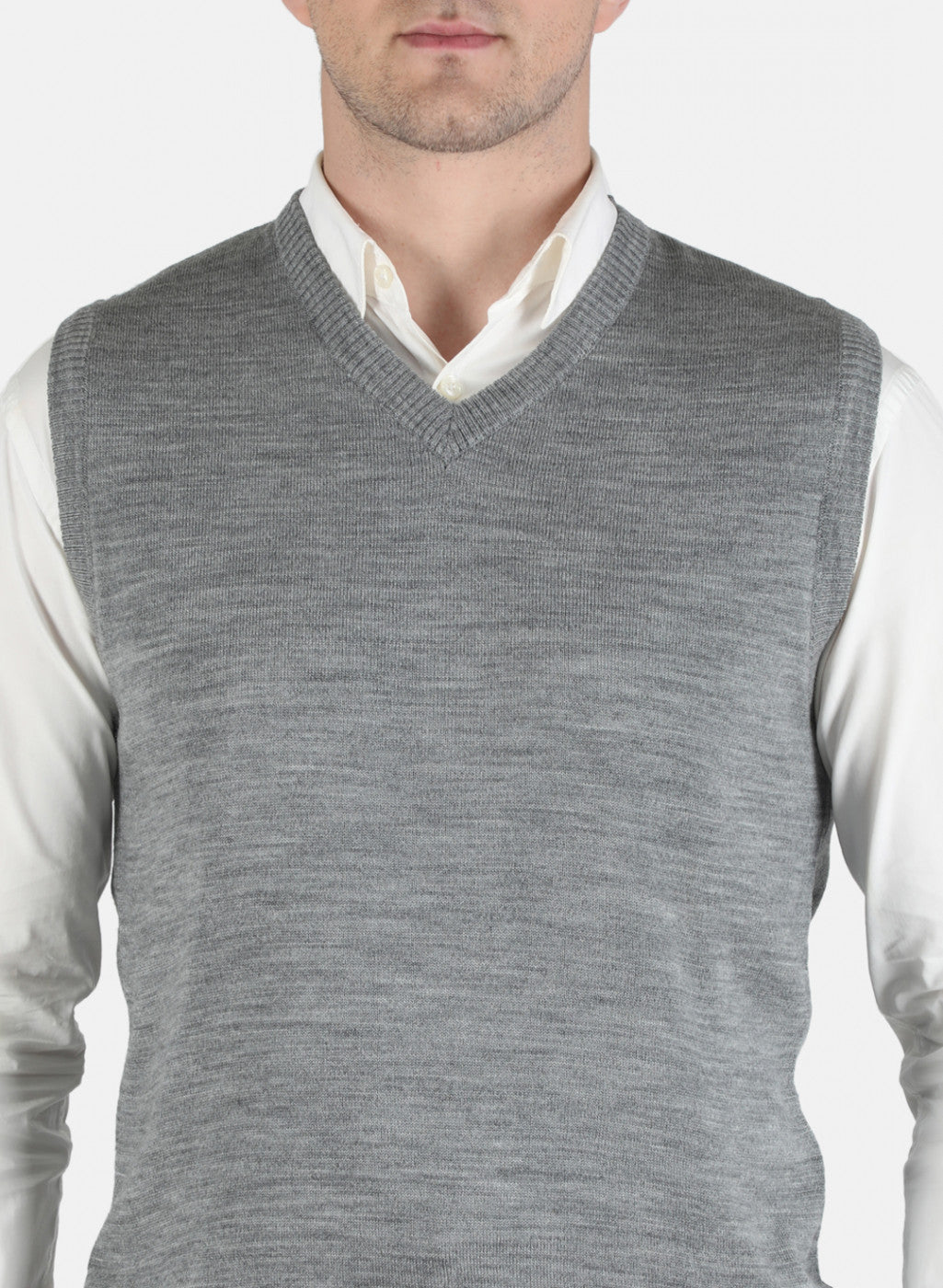 Men Grey Solid Sweater