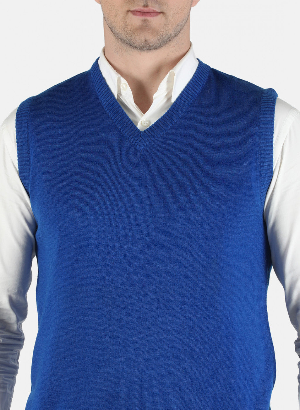 Men Blue Solid Sweater