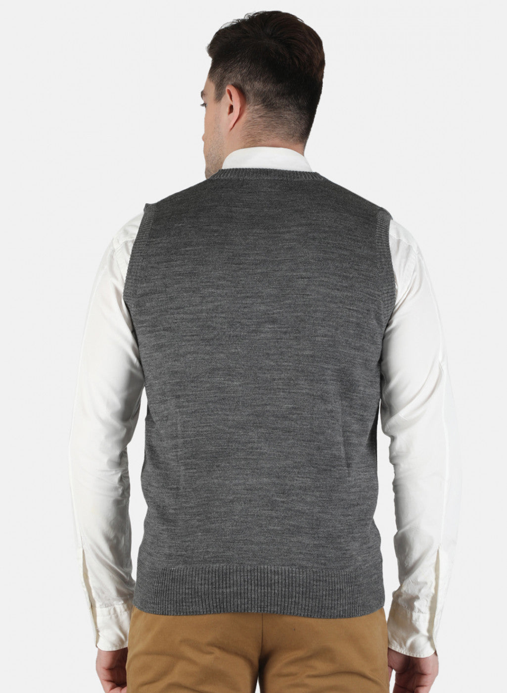 Men Grey Solid Sweater