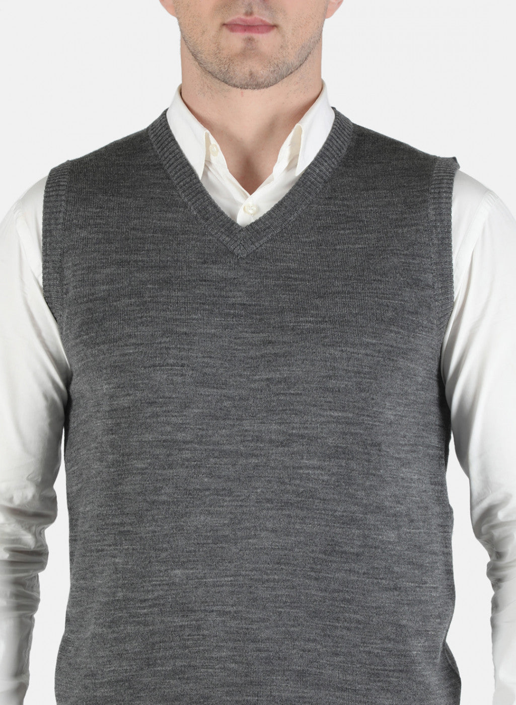 Men Grey Solid Sweater