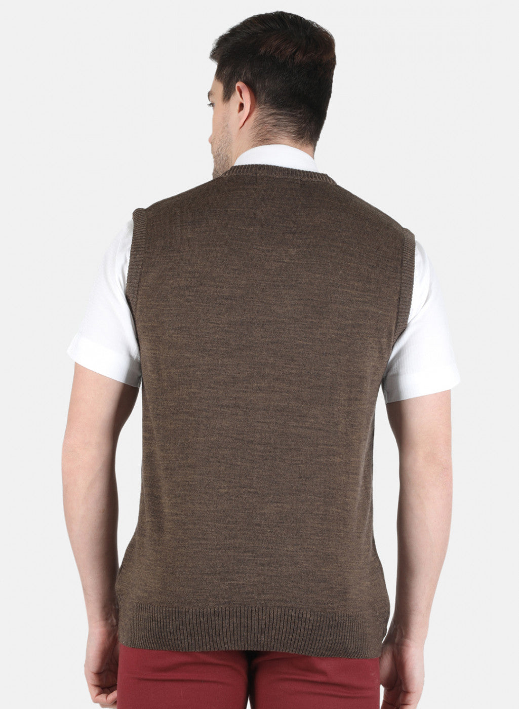 Men Brown Solid Sweater