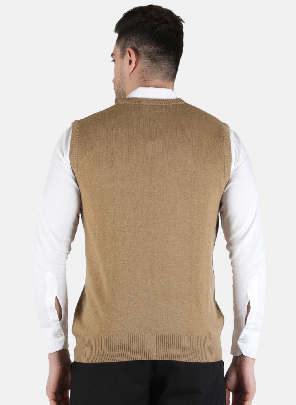 Men Brown Solid Sweater