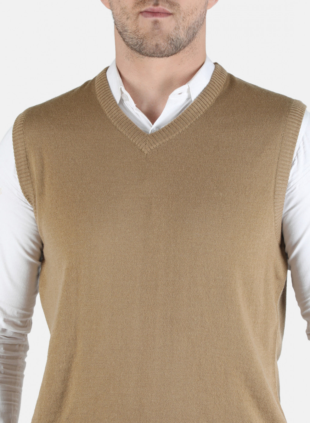 Men Brown Solid Sweater