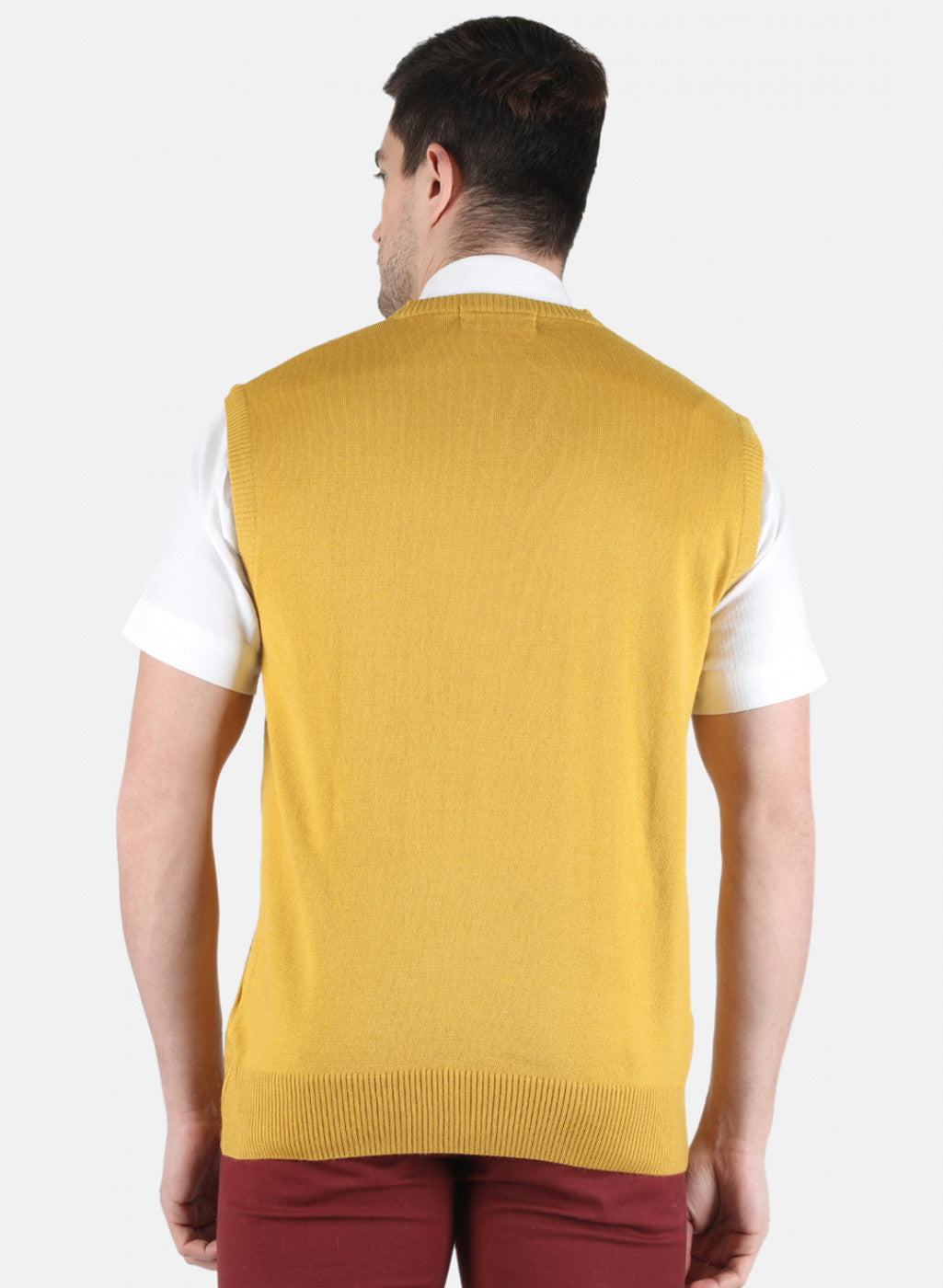 Men Yellow Solid Sweater