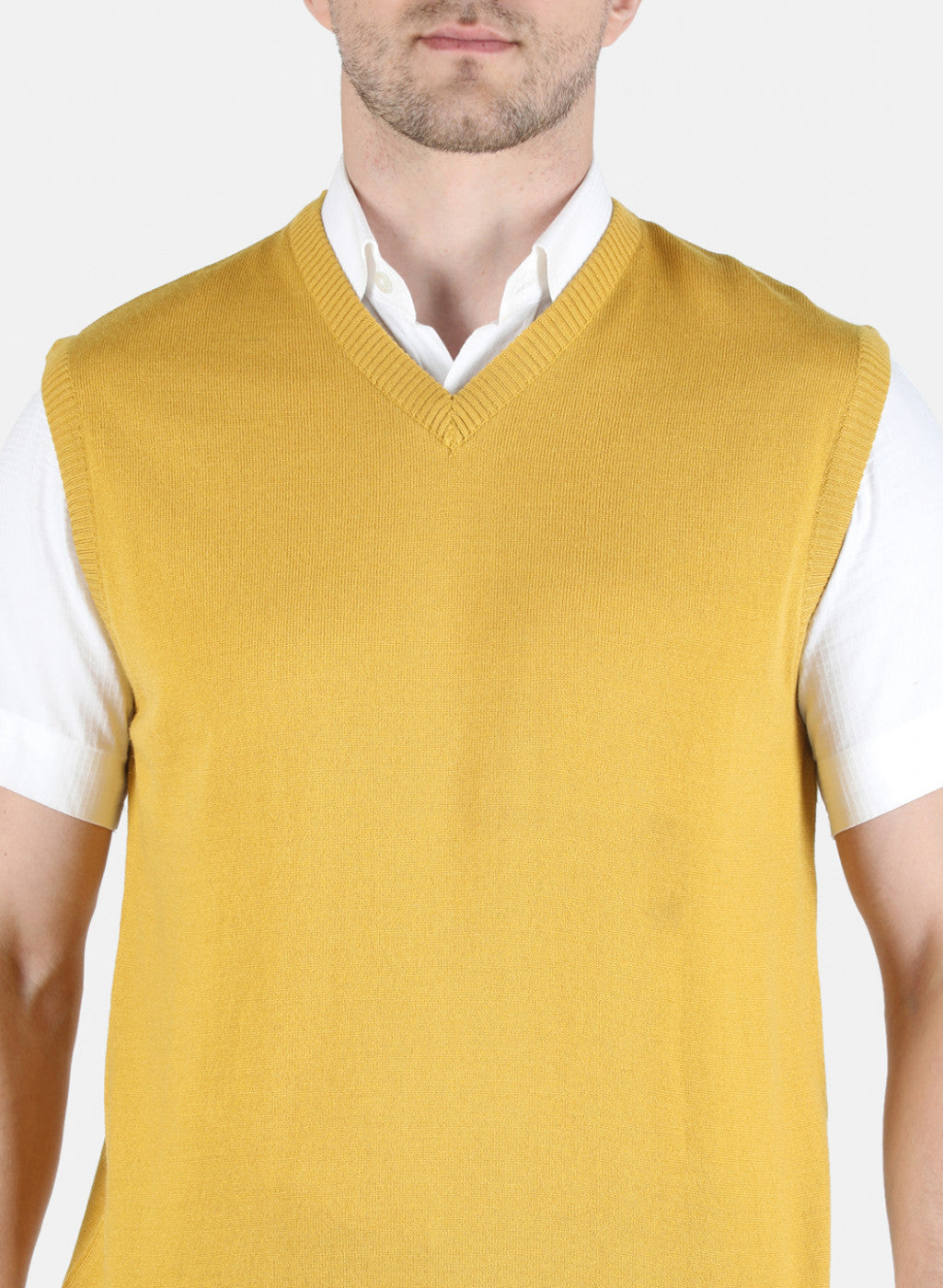 Men Yellow Solid Sweater