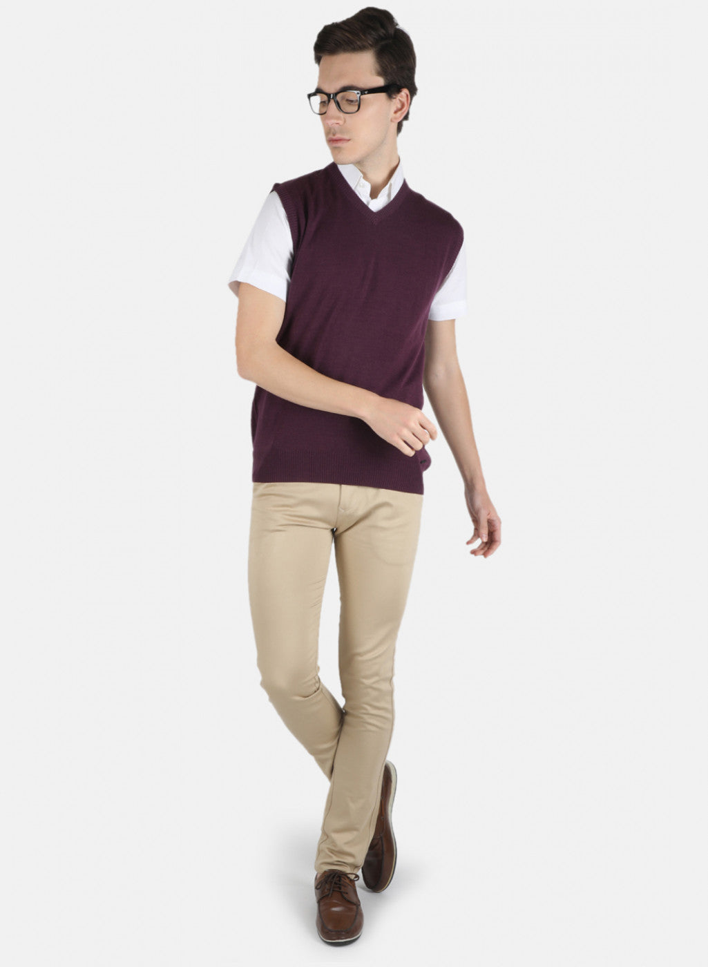 Men Purple Solid Sweater