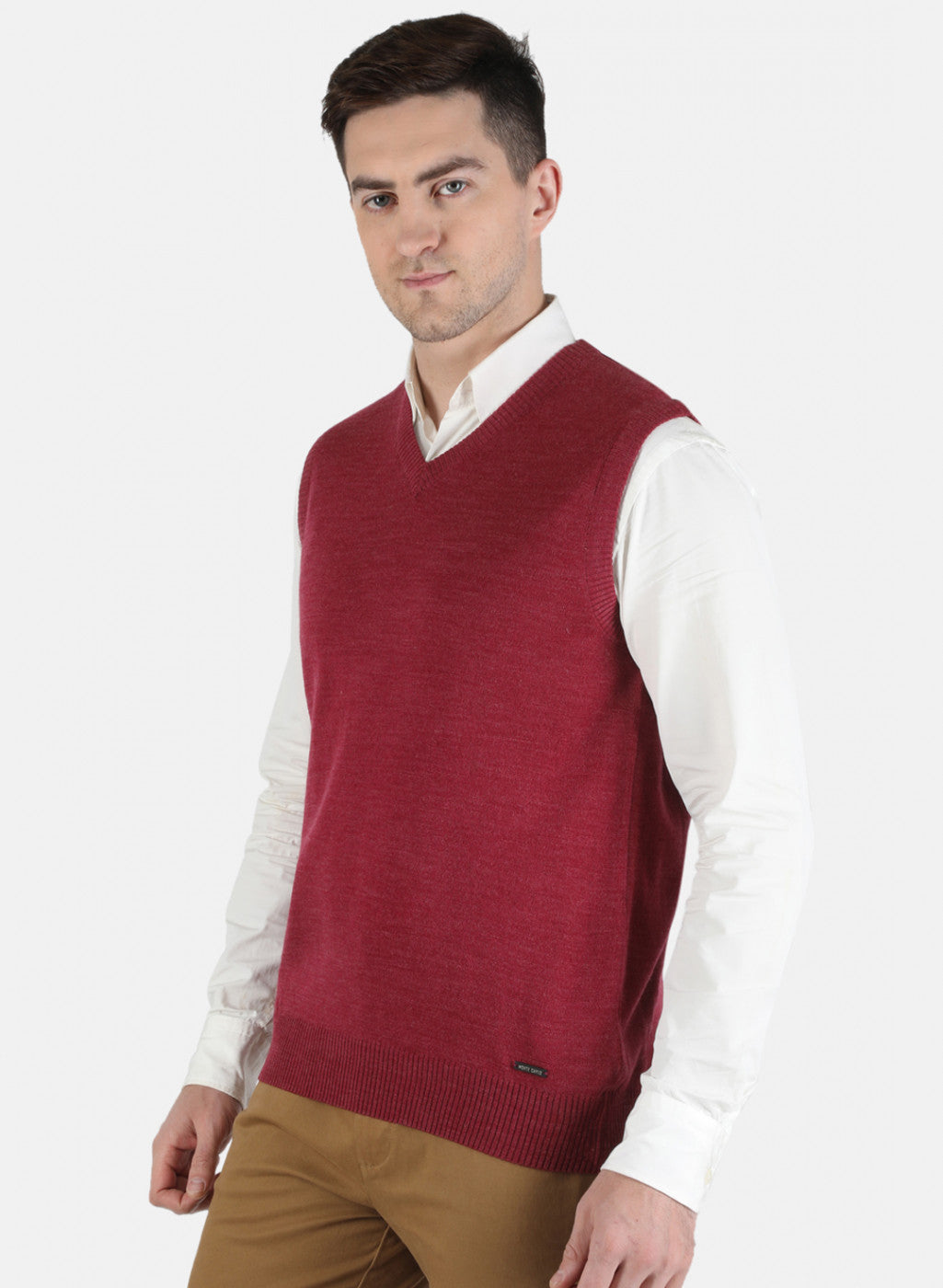 Men Red Solid Sweater