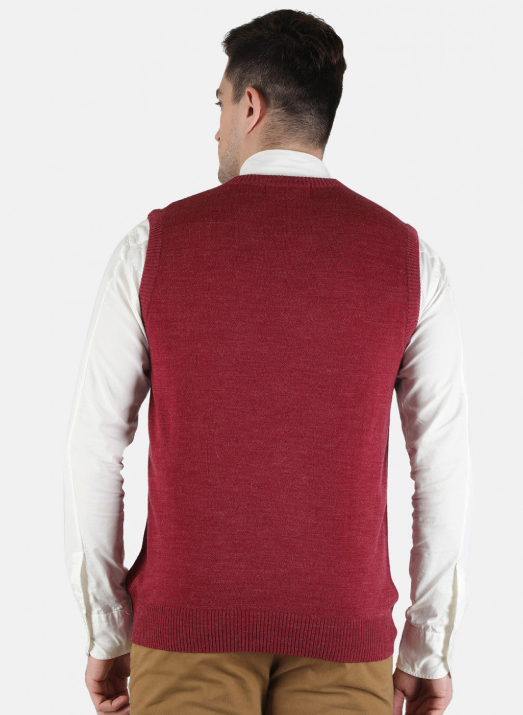 Men Red Solid Sweater