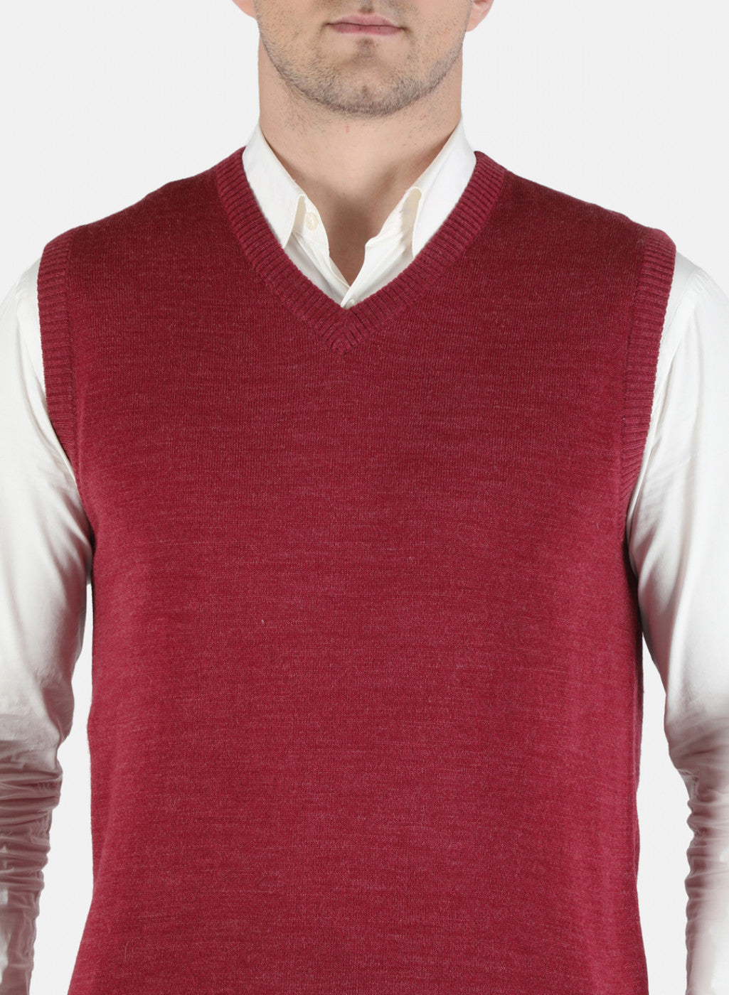 Men Red Solid Sweater