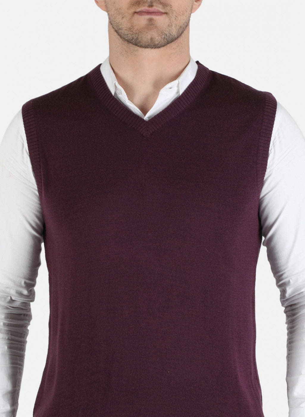 Men Purple Solid Sweater