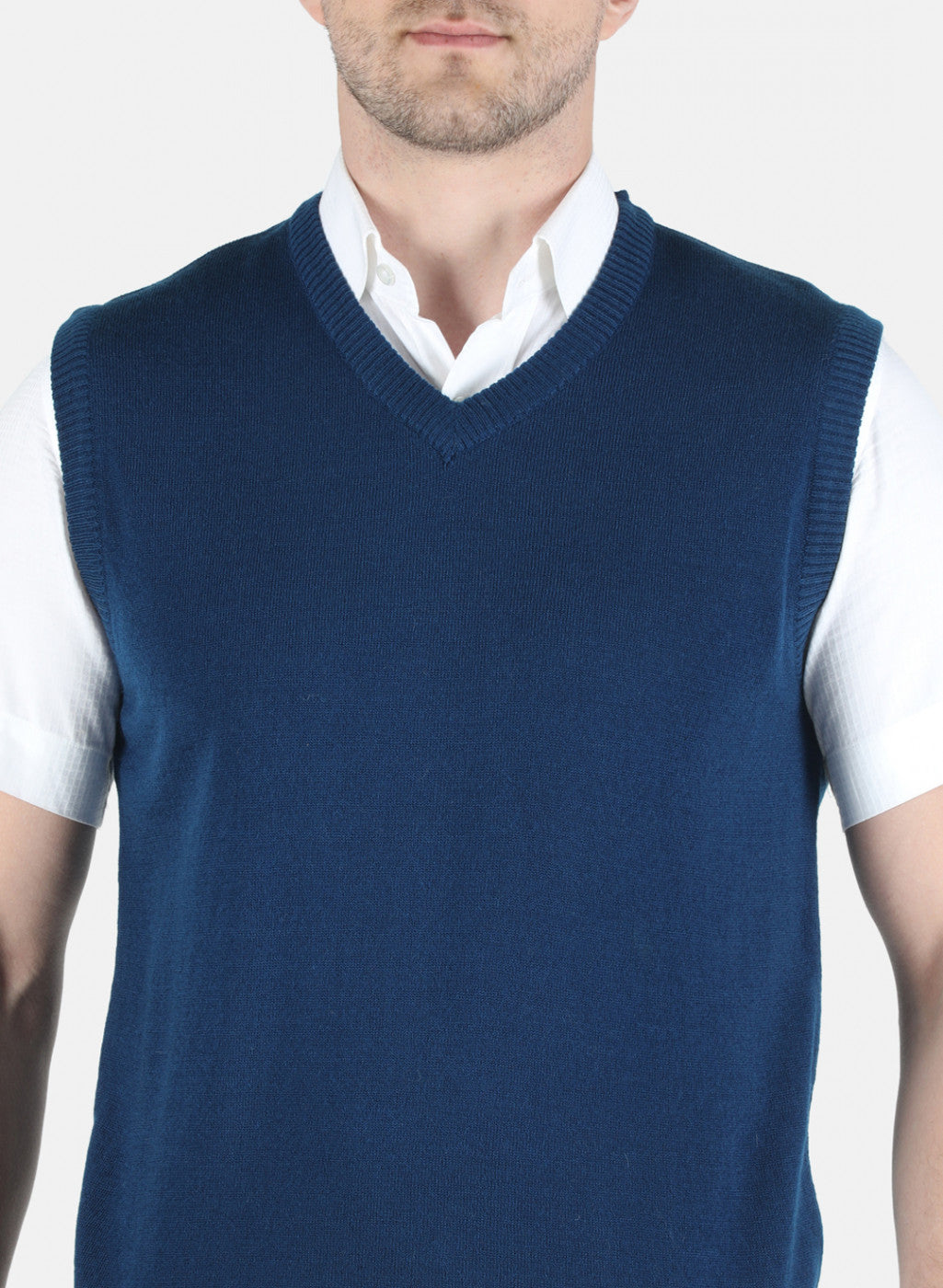 Men Blue Solid Sweater