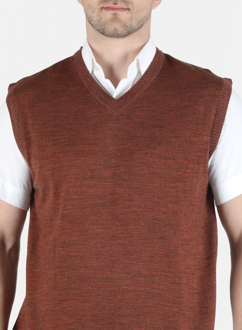 Men Brown Solid Sweater