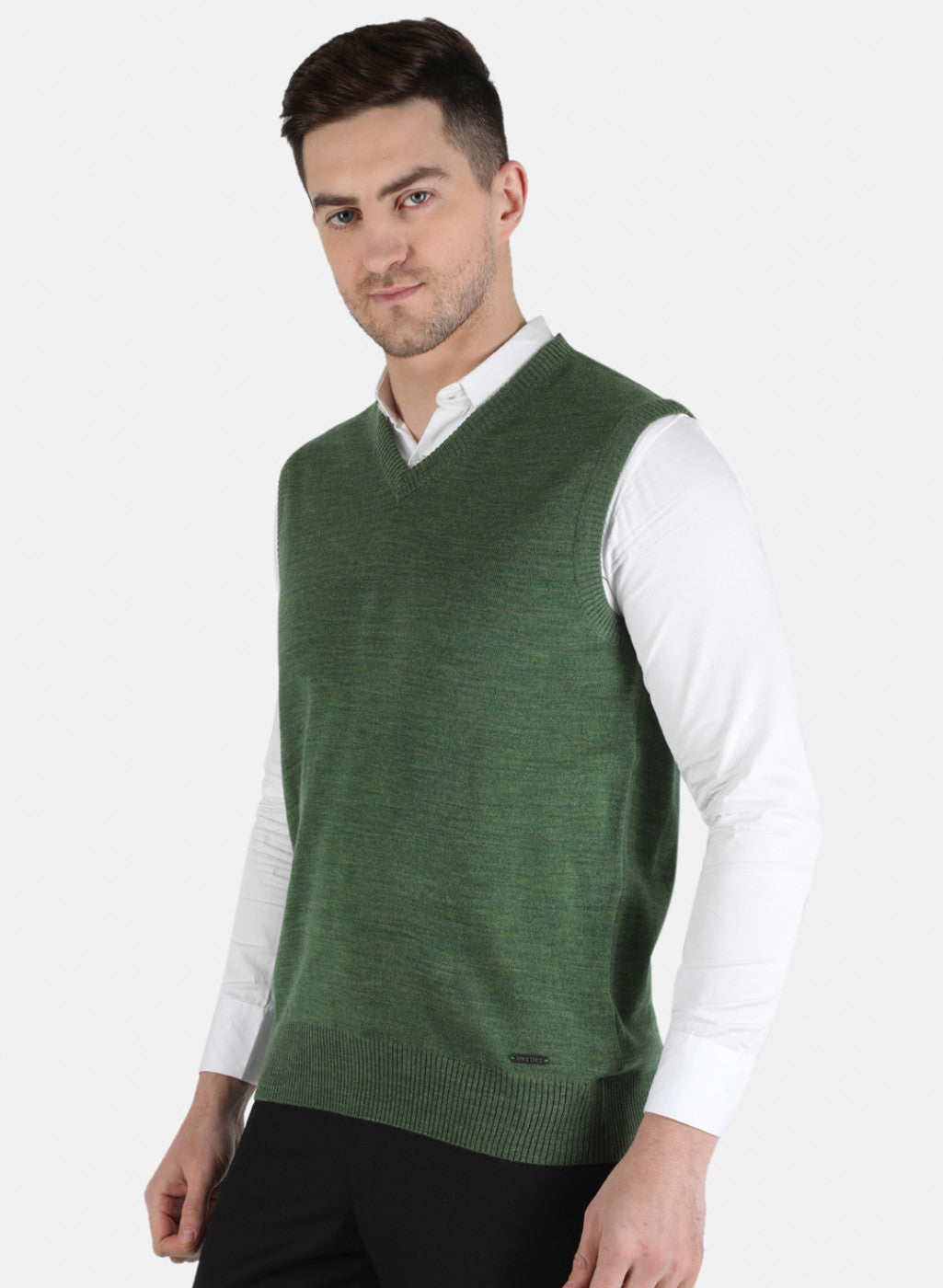 Men Green Solid Sweater