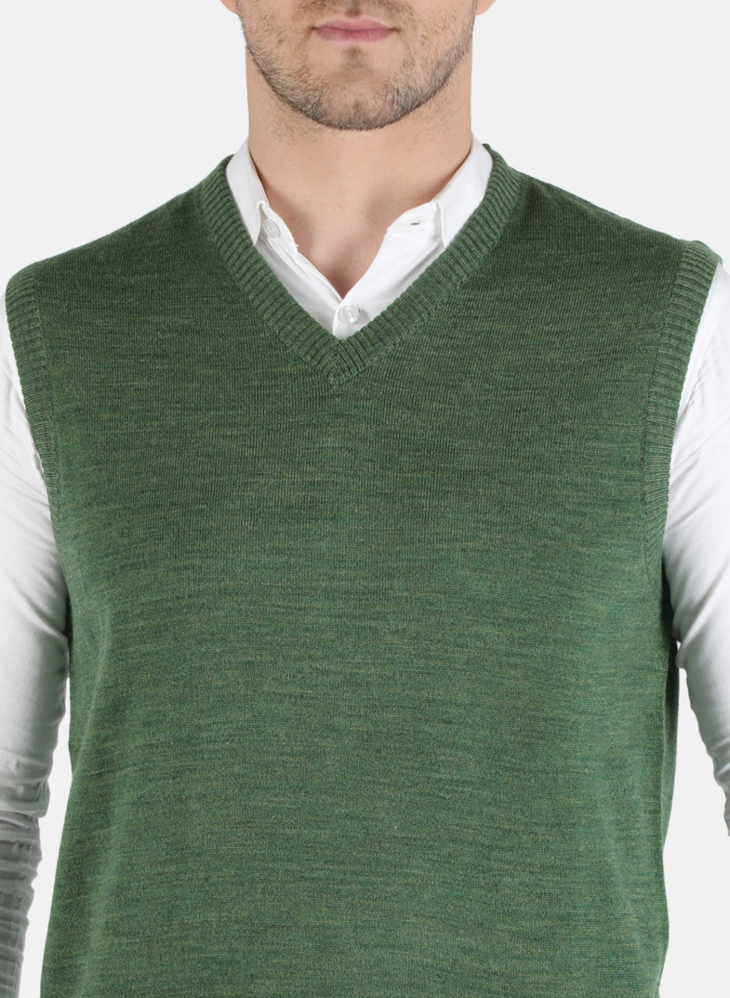 Men Green Solid Sweater