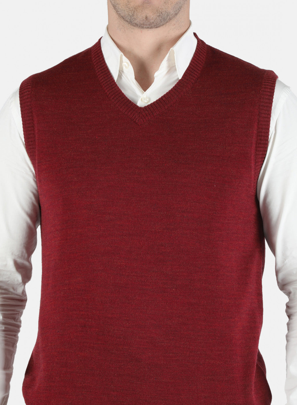 Men Maroon Solid Sweater