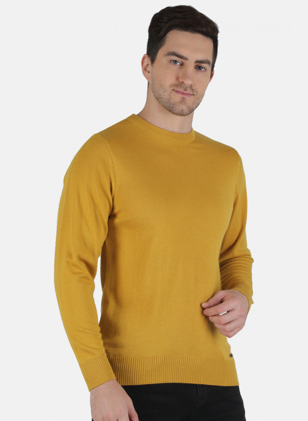 Men Yellow Solid Pullover