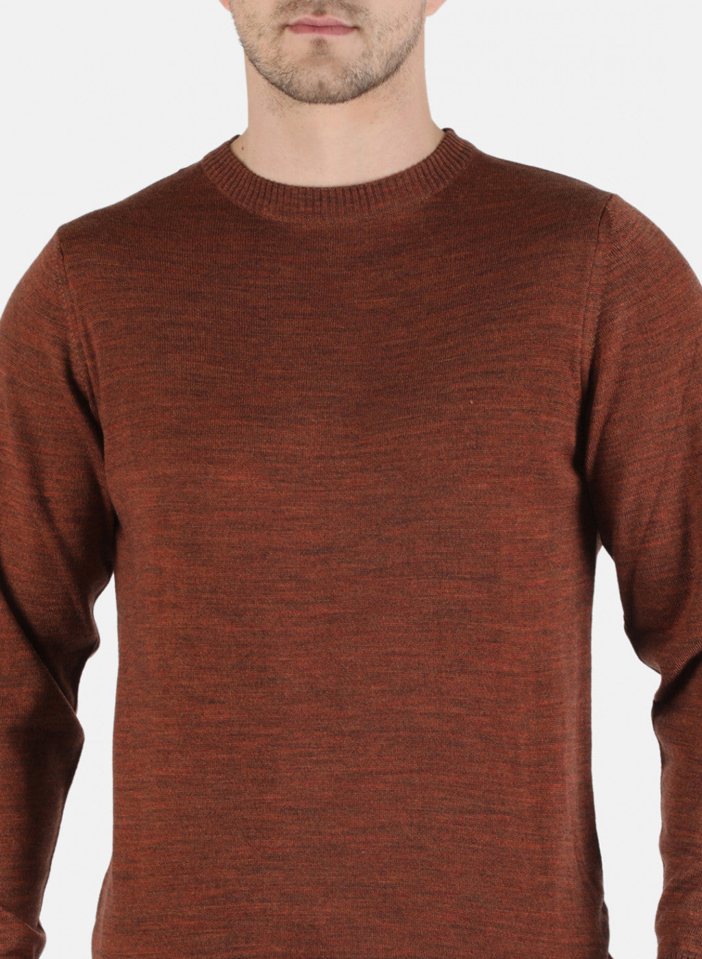 Men Brown Solid Pullover