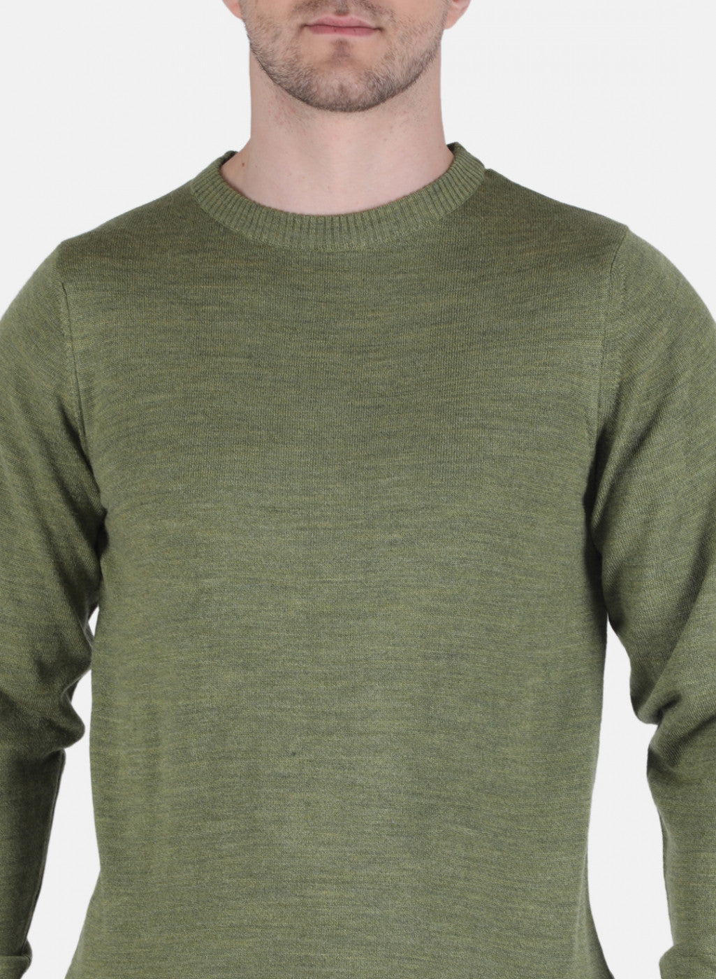 Men Olive Solid Pullover