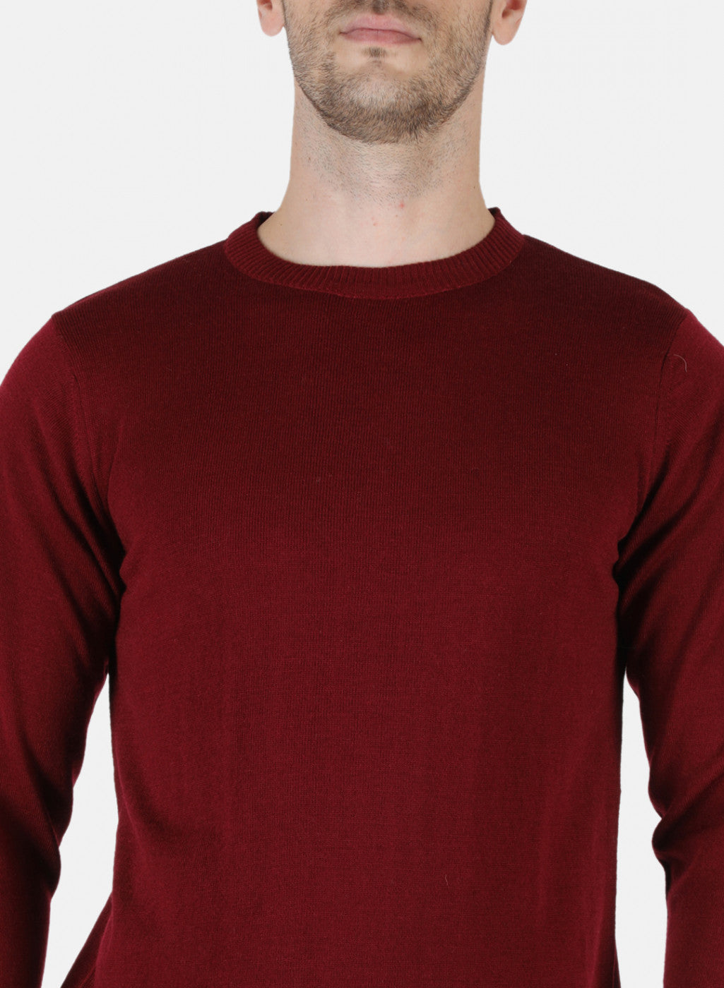 Men Maroon Solid Pullover