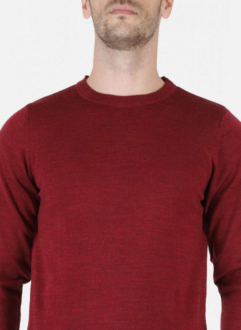 Men Maroon Solid Pullover