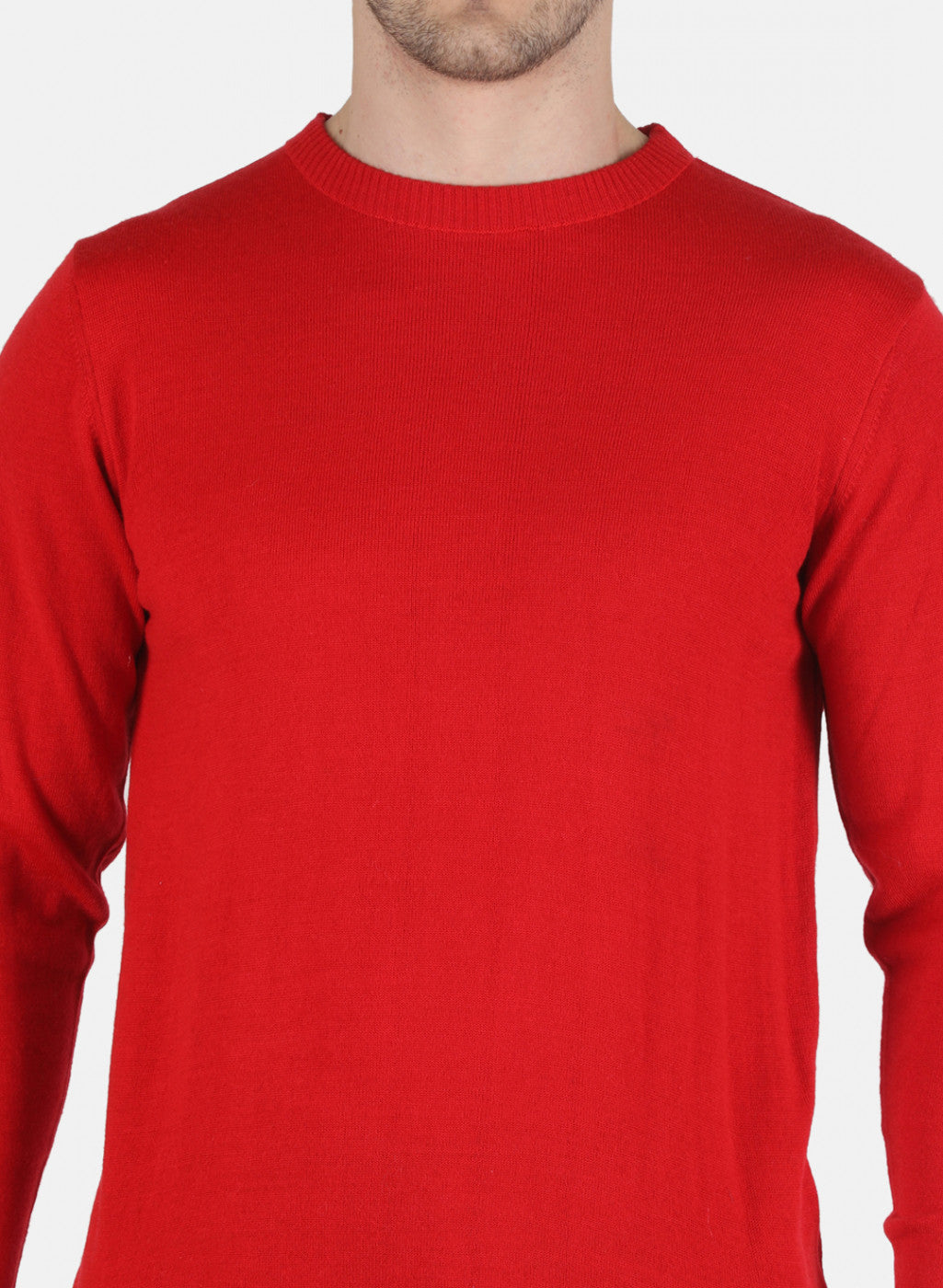 Men Red Solid Pullover