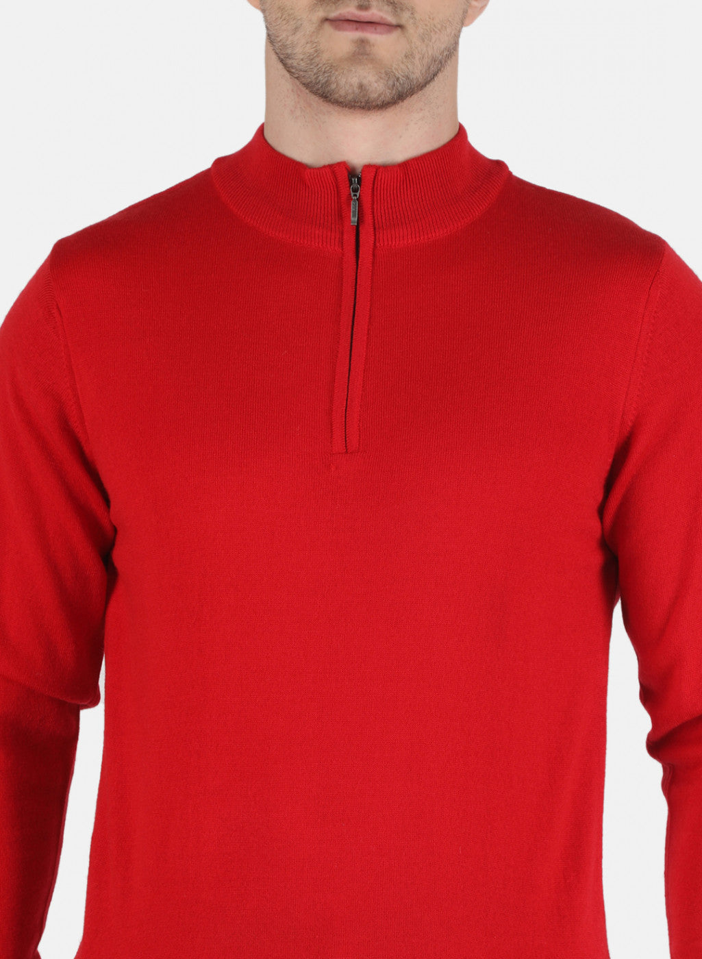 Men Red Solid Pullover