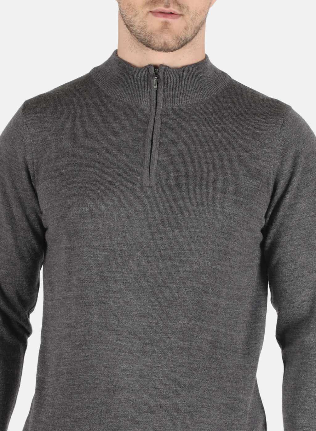 Men Grey Solid Pullover