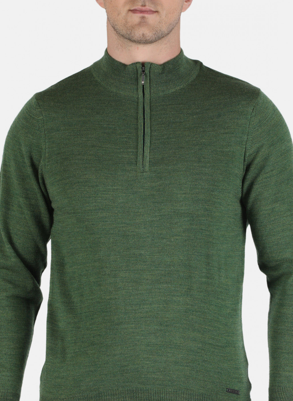 Men Olive Solid Pullover