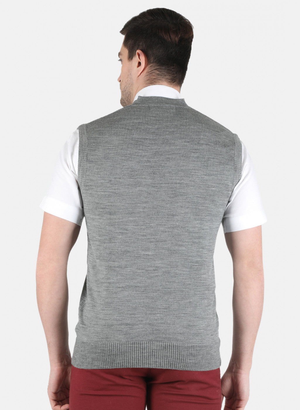 Men Grey Solid Cardigan