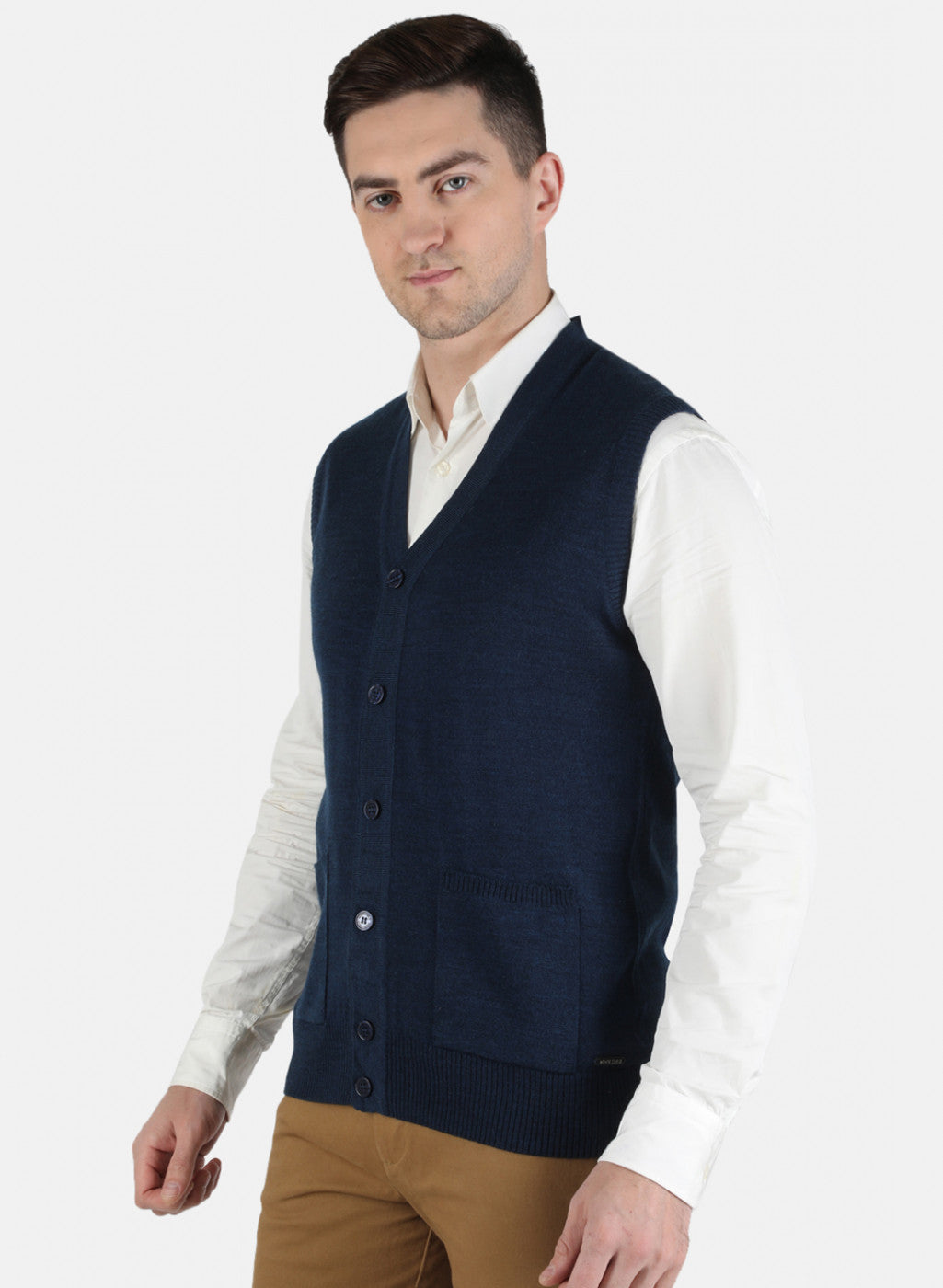 Men NAvy Blue Solid Cardigan