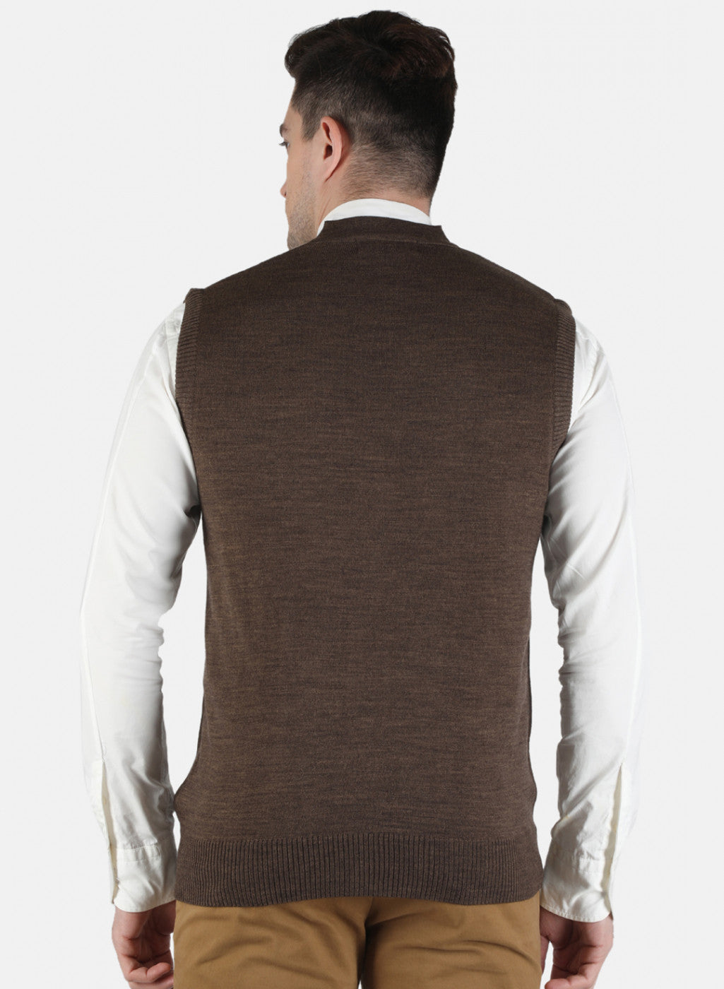 Men Brown Solid Cardigan