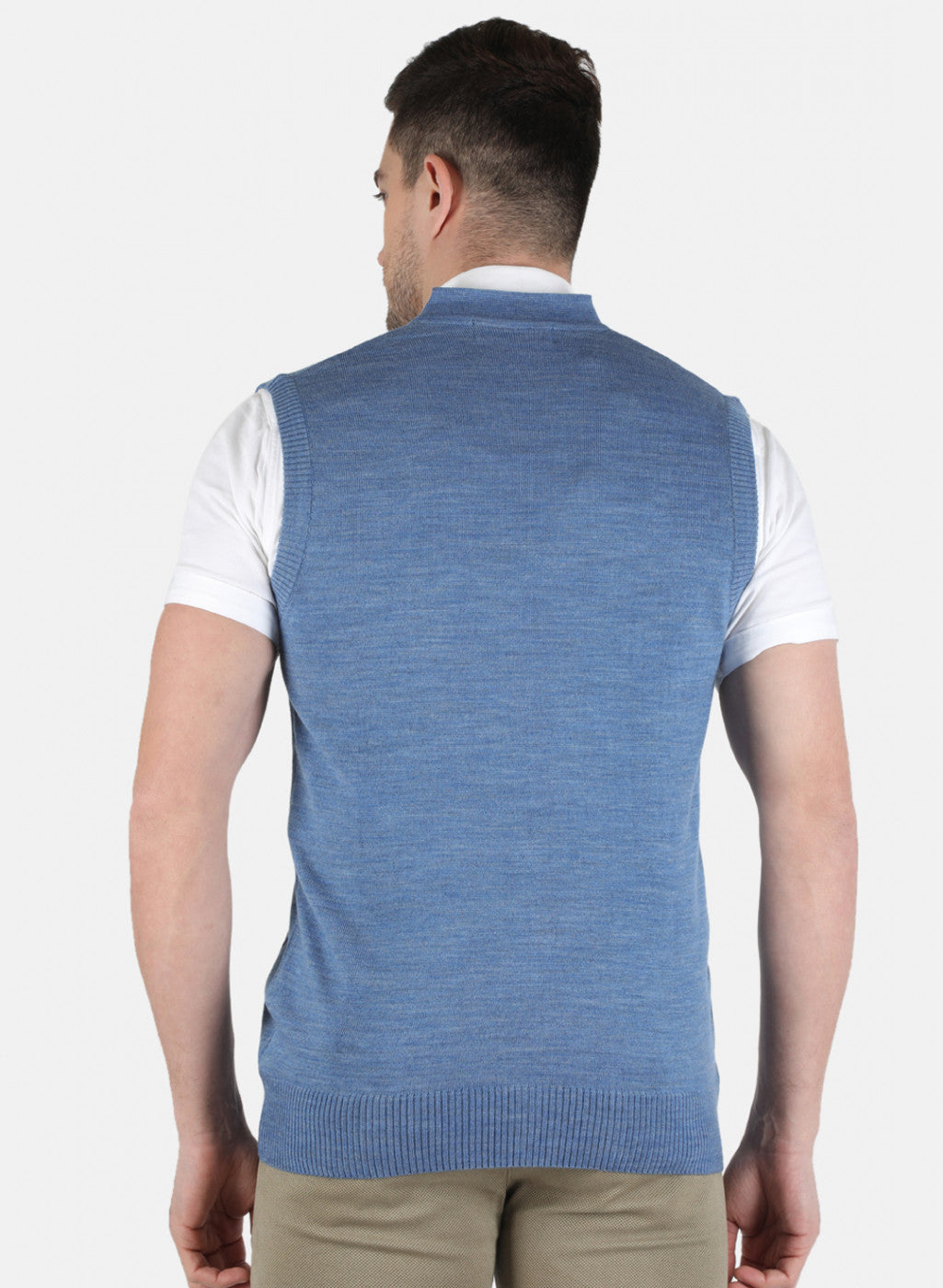 Men Blue Solid Cardigan