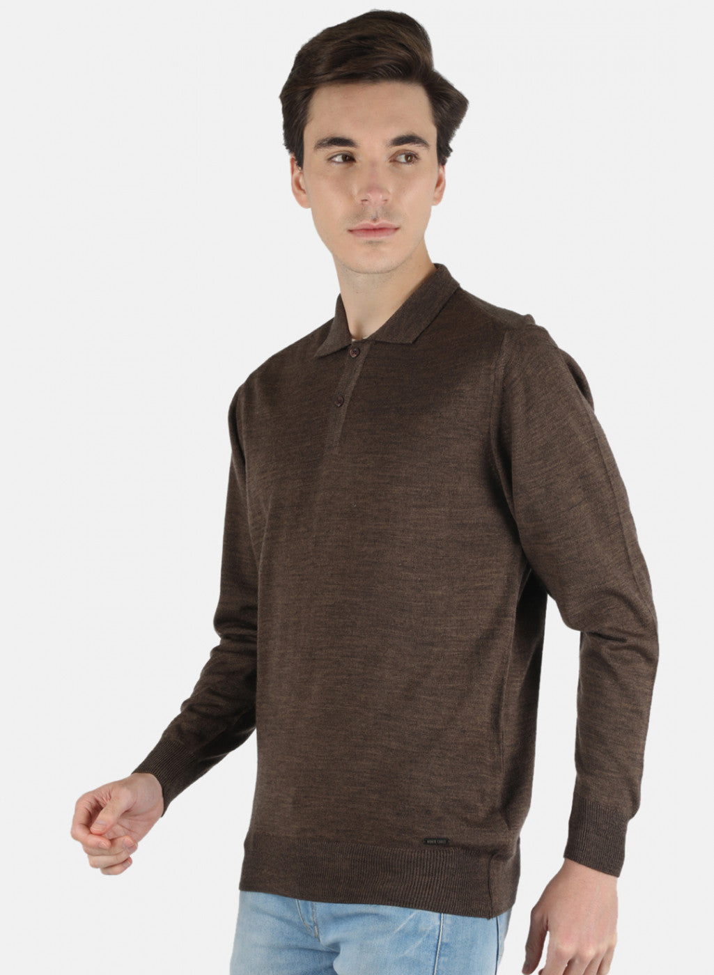 Men Brown Solid T-Shirt