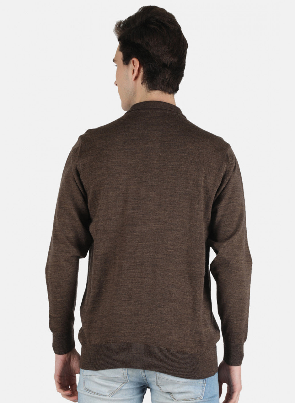 Men Brown Solid T-Shirt