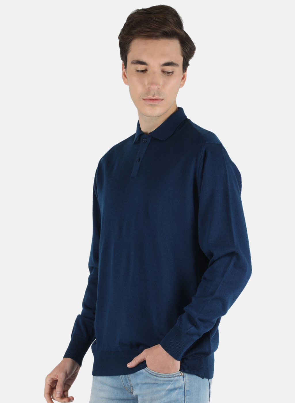 Men Blue Solid T-Shirt