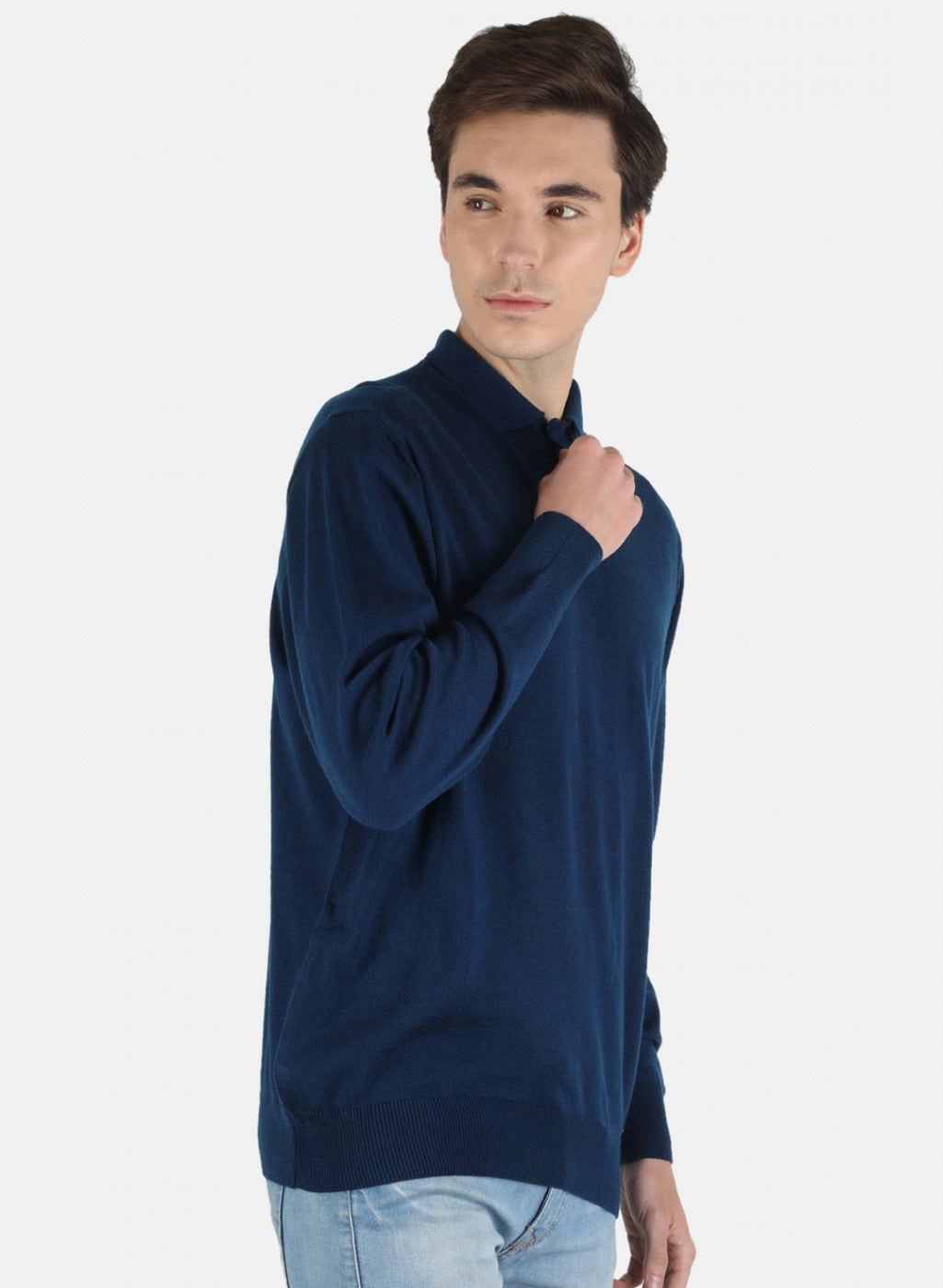 Men Blue Solid T-Shirt