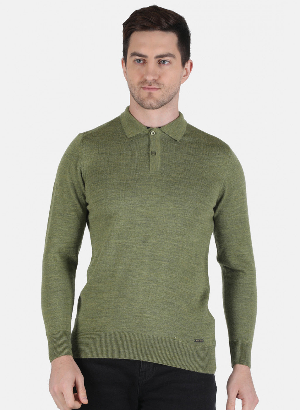 Men Olive Solid T-Shirt