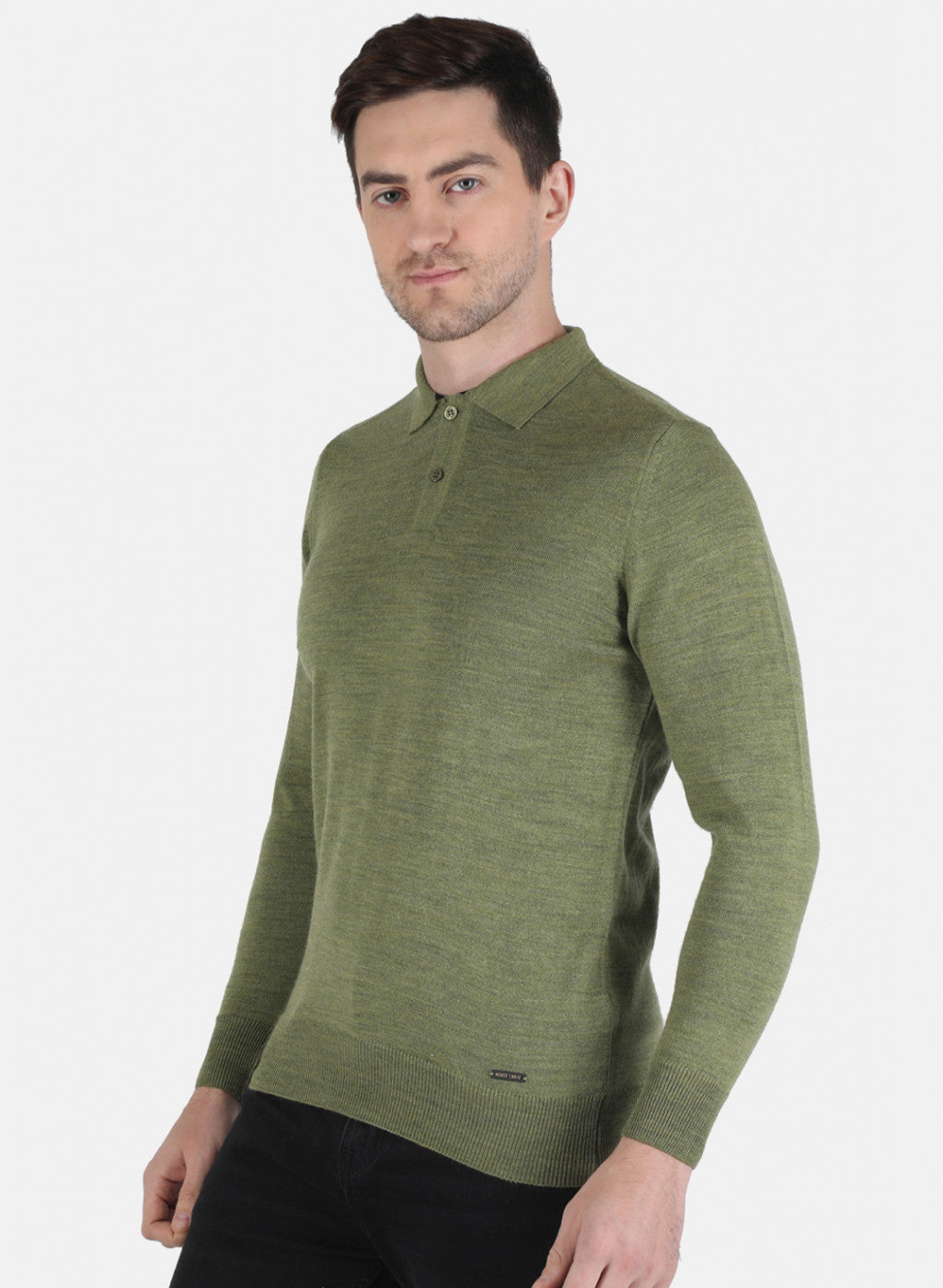 Men Olive Solid T-Shirt