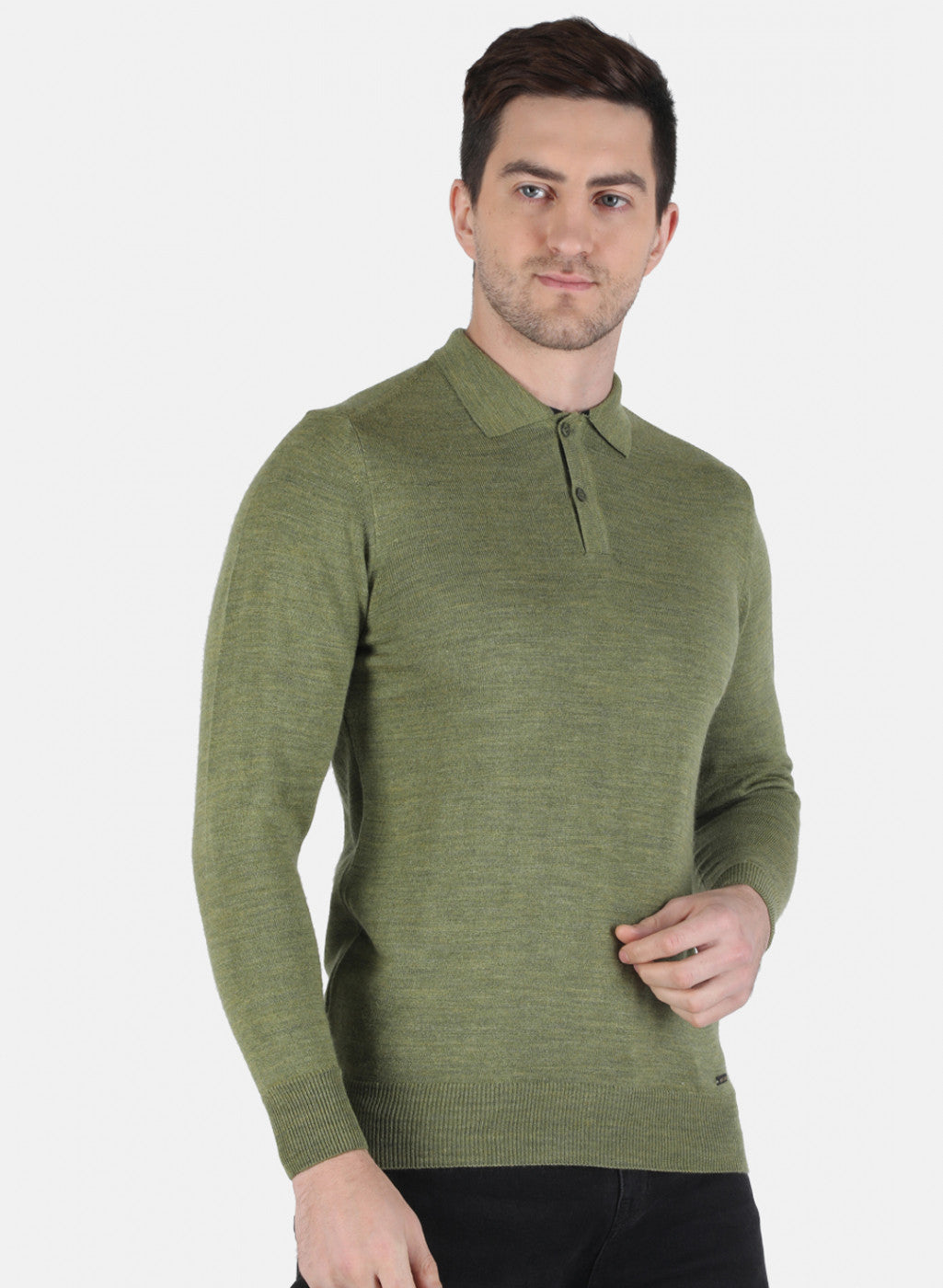 Men Olive Solid T-Shirt