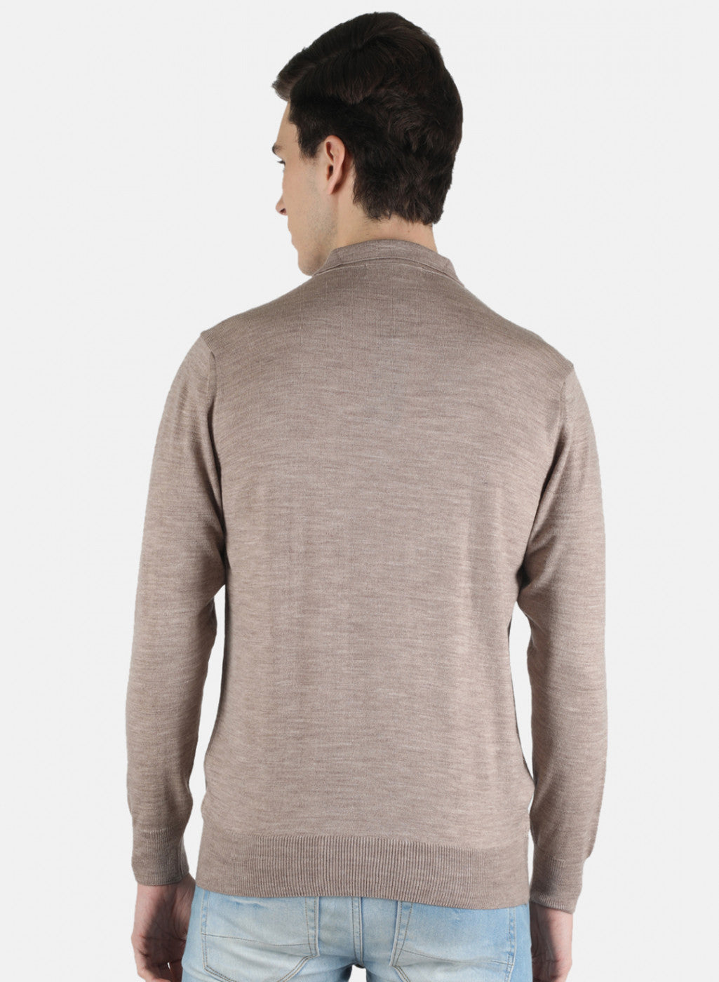 Men Beige Solid T-Shirt