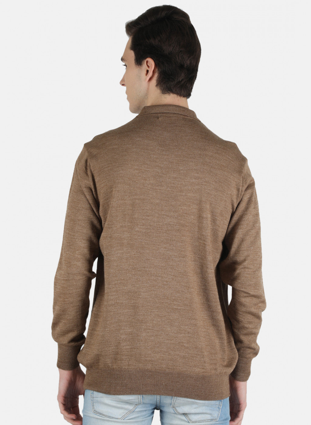 Men Khaki Solid T-Shirt