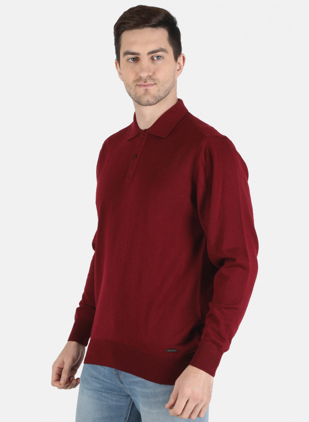 Men Maroon Solid T-Shirt