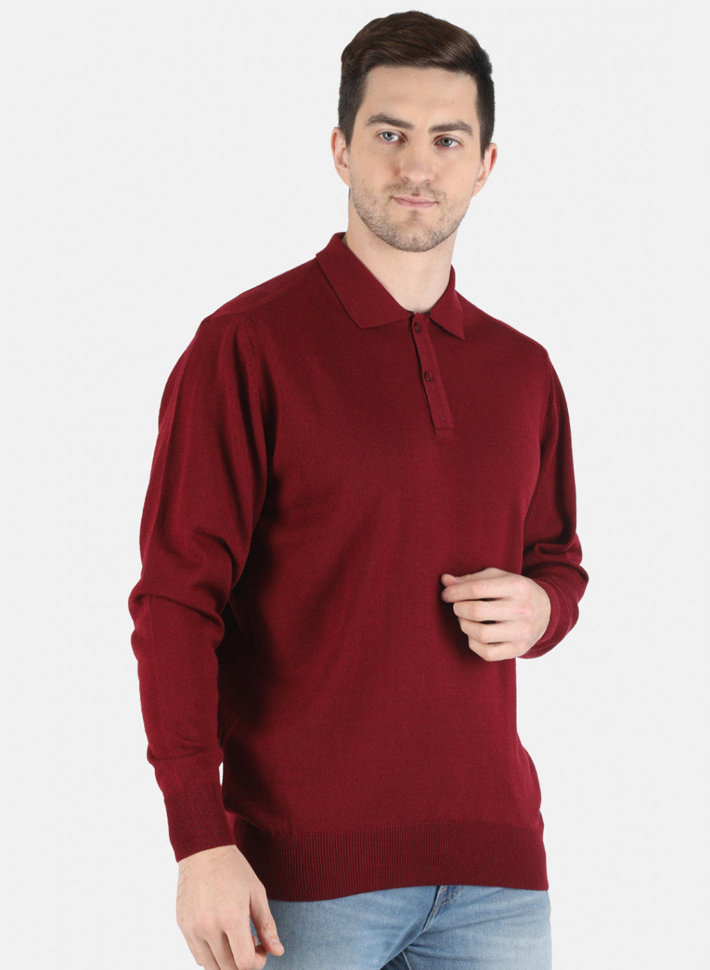 Men Maroon Solid T-Shirt