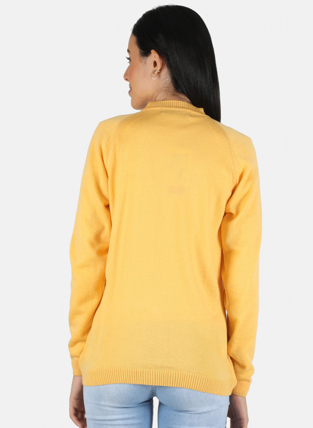 Women Yellow Solid Cardigan