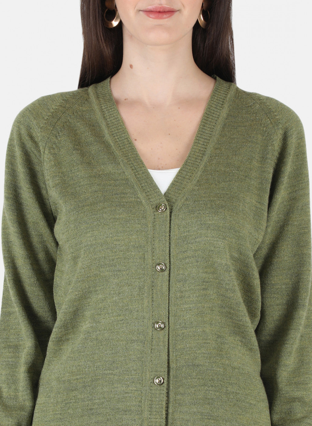 Women Olive Solid Cardigan