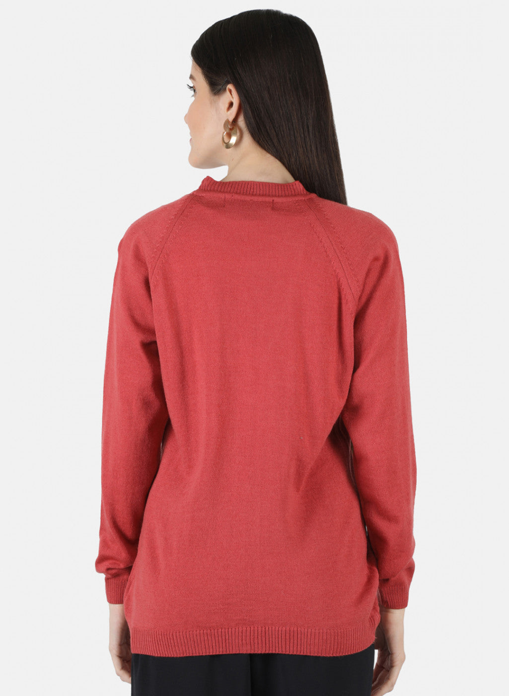 Women Red Solid Cardigan