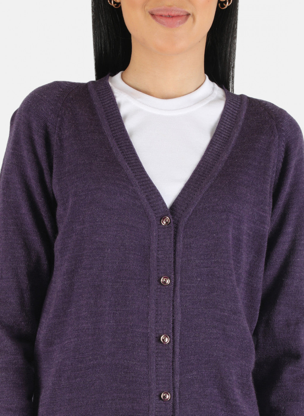 Women Purple Solid Cardigan