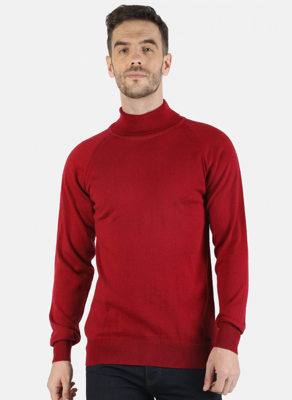 Men Maroon Solid Pullover