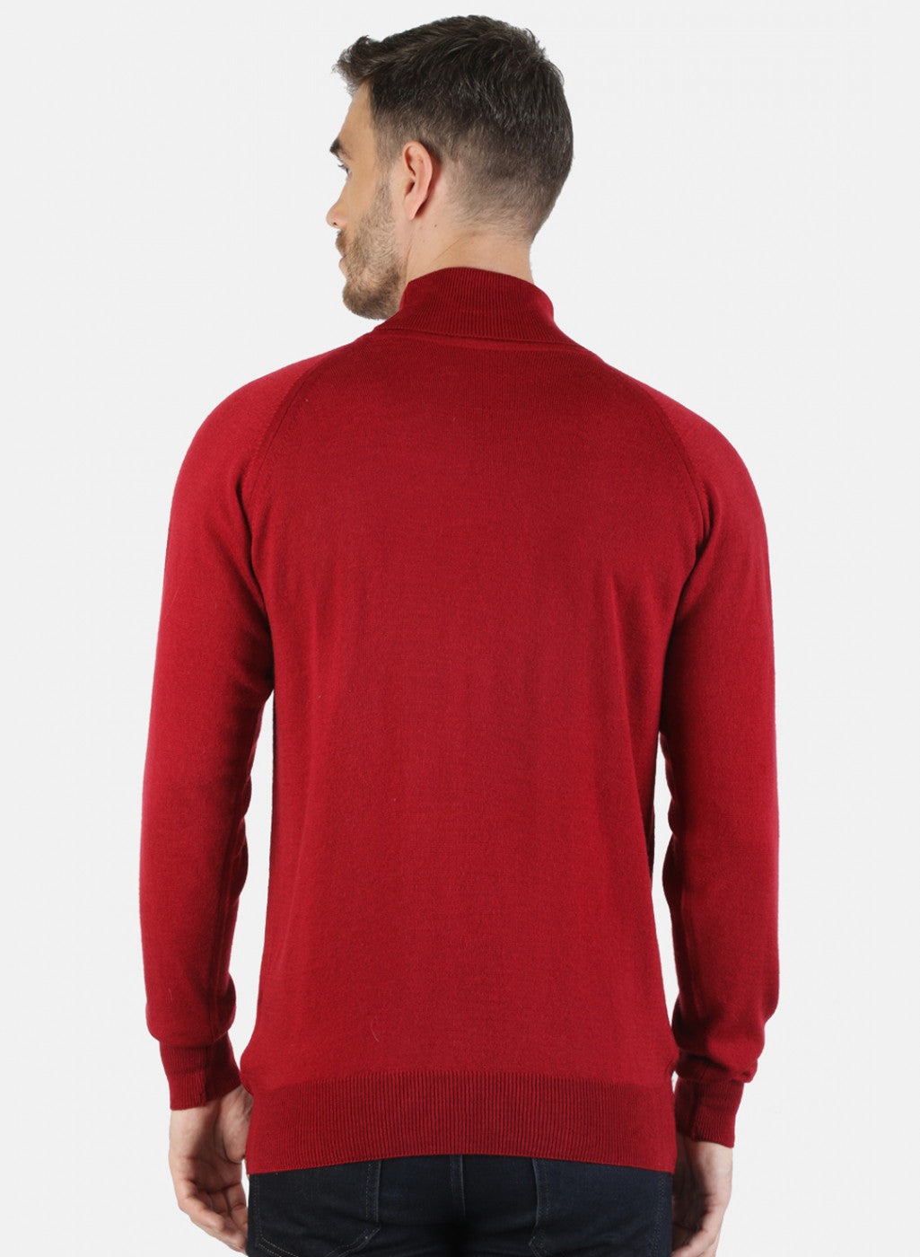 Men Maroon Solid Pullover