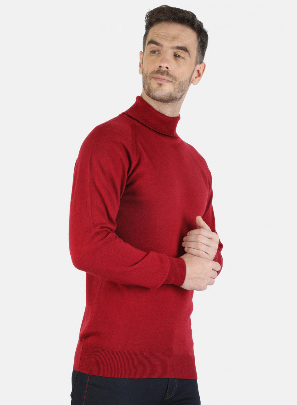 Men Maroon Solid Pullover